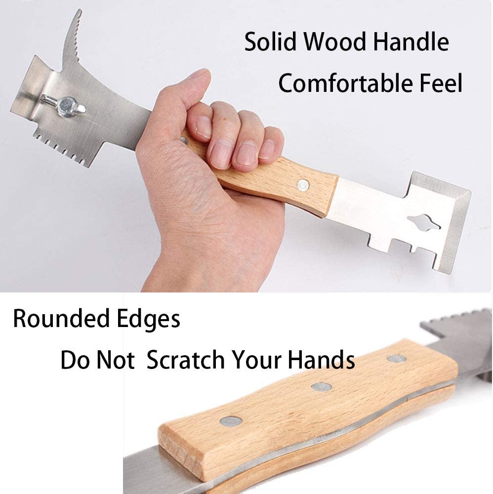 Metal Excluder Scraper Tool with Wooden Handle